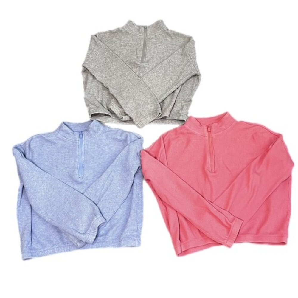 Bundle of Girl's Old Navy Quarter Zip Thermal Tops Size L (10-12) NWOT